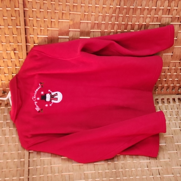 North Crest, Christmas, Holiday Merry Christmas,  Snowman Zip-Up Soft Sweater - Picture 4 of 6